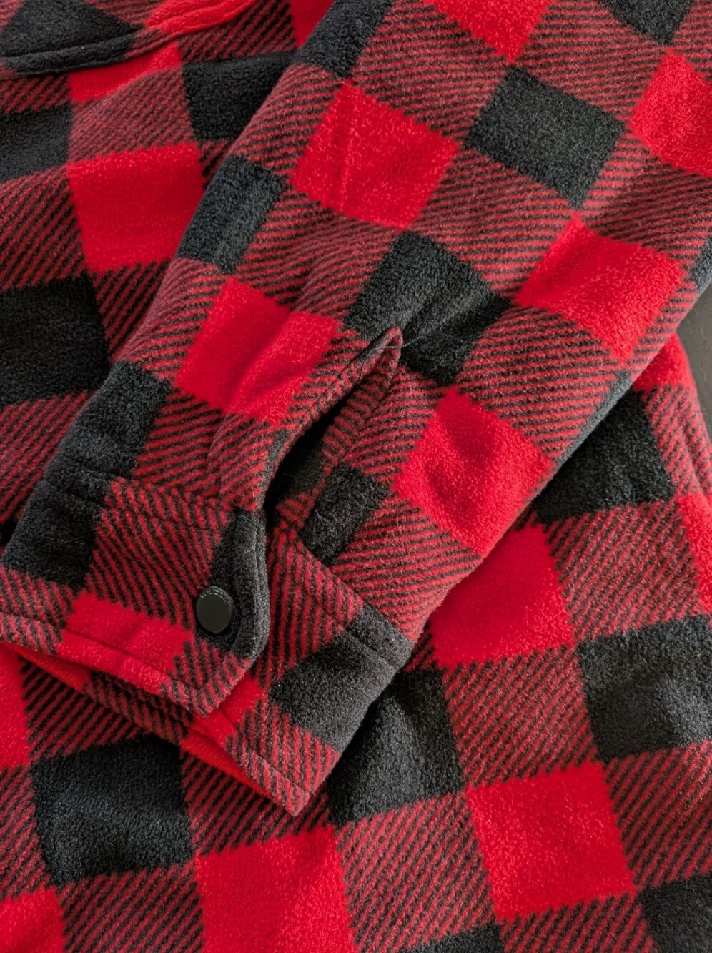 Volcom Mens Fleece Quilt Lined Overshirt Insulated Jacket Red Buffalo Plaid XL - Picture 5 of 13